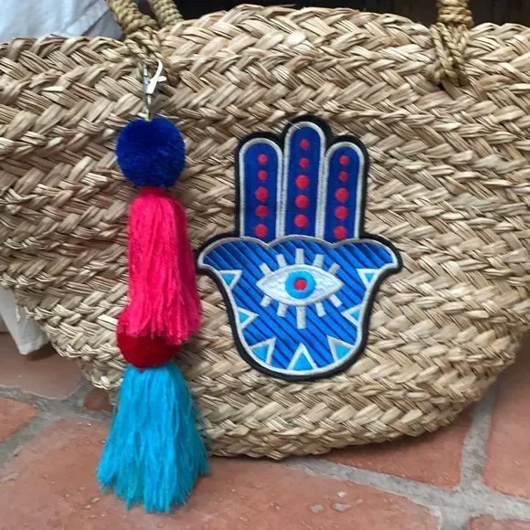 straw tote beach bag - Picture 3 of 9